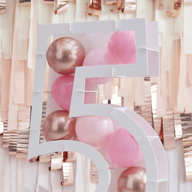 Witte Ballonnen Standaard 5 Jaar 81cm van Ginger Ray koop je bij Partywinkel