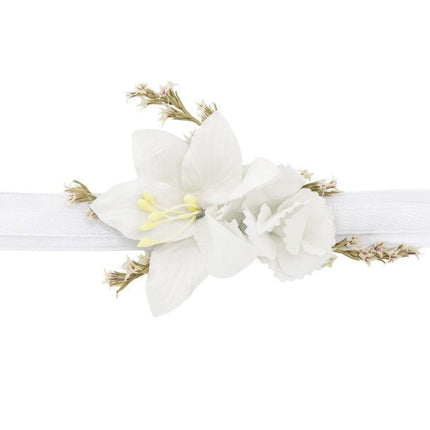 Witte Bloemen Armband van Partydeco koop je bij Partywinkel