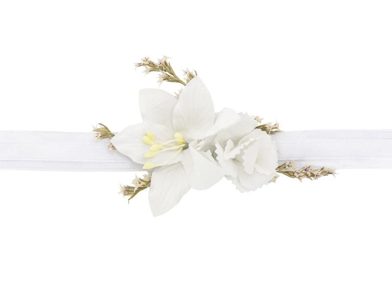 Witte Bloemen Armband van Partydeco koop je bij Partywinkel