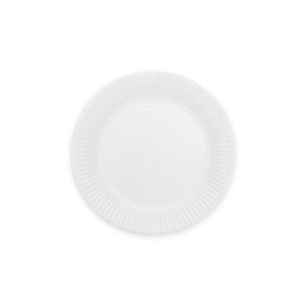 Witte Borden Papier 18cm 8st van WeFiesta koop je bij Partywinkel