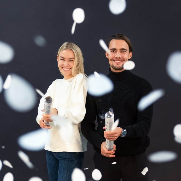 Witte Confetti Kanon 28cm van Riethmueller koop je bij Partywinkel