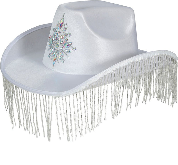 Witte Cowboyhoed met franjes van Fiestas Guirca koop je bij Partywinkel