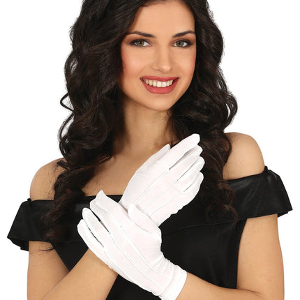 Witte Handschoenen 24cm van Fiestas Guirca koop je bij Partywinkel