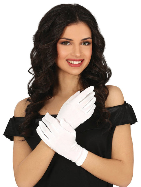 Witte Handschoenen Polyester 24cm van Fiestas Guirca koop je bij Partywinkel