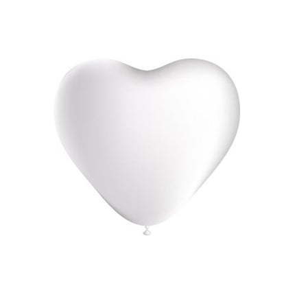 Witte Hartjes Ballonnen 25cm 6st van Balloonia koop je bij Partywinkel