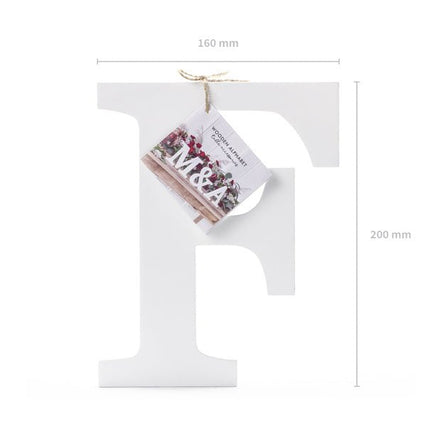 Witte Letter F Hout 20cm van Partydeco koop je bij Partywinkel