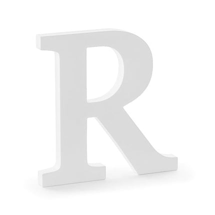 Witte Letter R Hout 20cm van Partydeco koop je bij Partywinkel