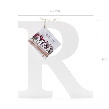 Witte Letter R Hout 20cm van Partydeco koop je bij Partywinkel