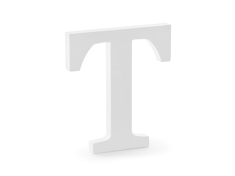 Witte Letter T Hout 20cm van Partydeco koop je bij Partywinkel