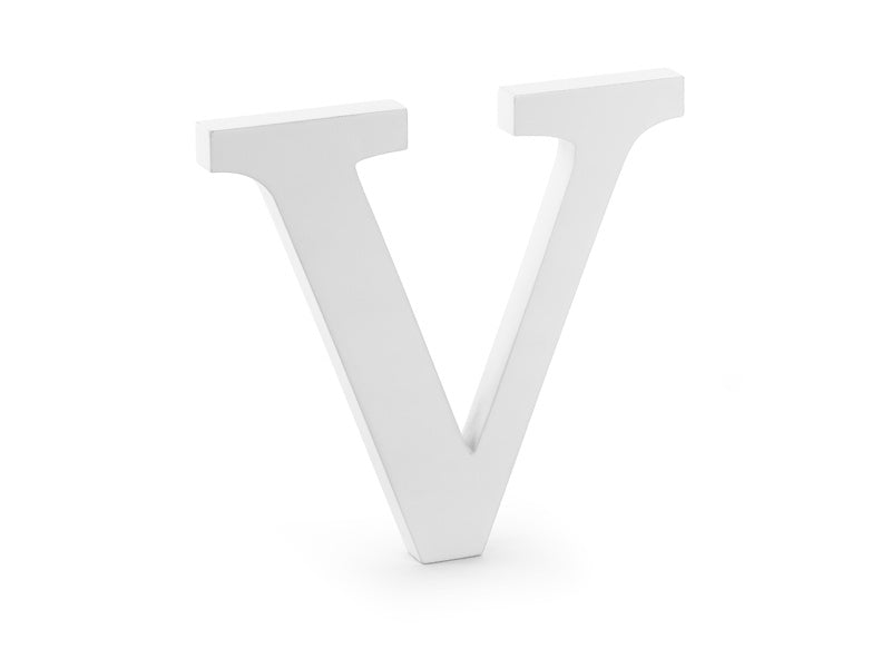 Witte Letter V Hout 21cm van Partydeco koop je bij Partywinkel
