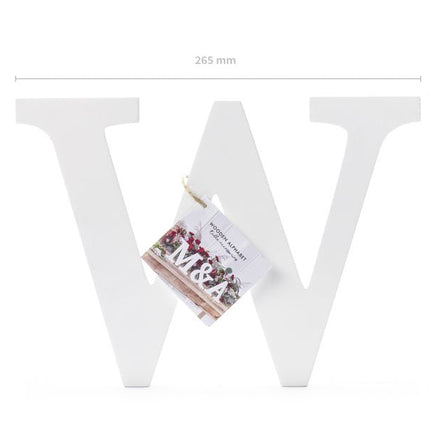 Witte Letter W Hout 16,5cm van Partydeco koop je bij Partywinkel