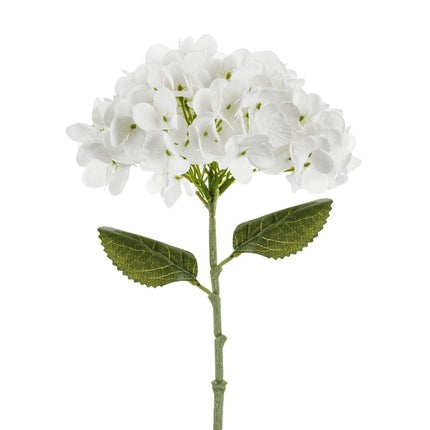 Witte Nep Bloem Hortensia 35cm van Partydeco koop je bij Partywinkel