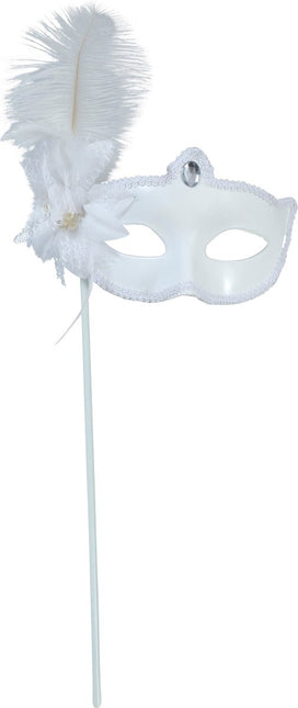 Witte Oogmasker Met Stok van Fiestas Guirca koop je bij Partywinkel