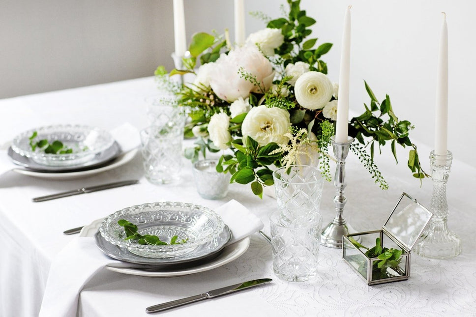 Witte Organza Stof Parels 48cm 9m van Partydeco koop je bij Partywinkel