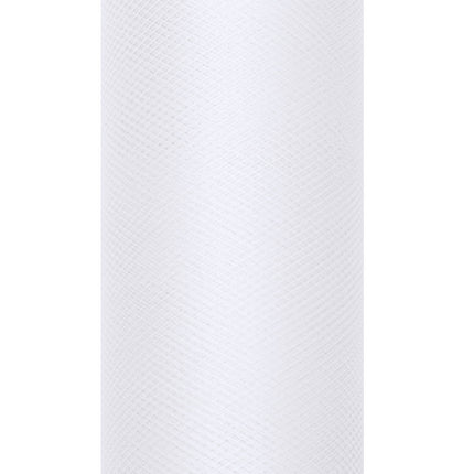 Witte Tule Rol 8cm 20m van Partydeco koop je bij Partywinkel