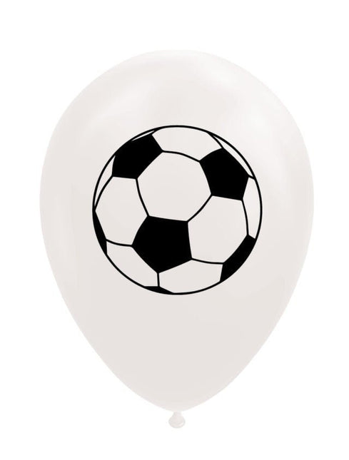 Witte Voetbal Ballonnen 30,5cm 8st van WeFiesta koop je bij Partywinkel