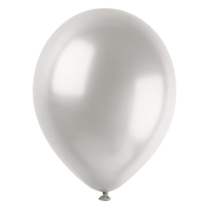 Sølvfarvede perleballoner, 30 cm, 50 stk.