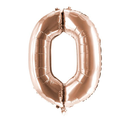 0 år-tal, ballon, rosaguld, tom, 85 cm