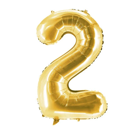 2-års talballon, guld, tom, 1 m