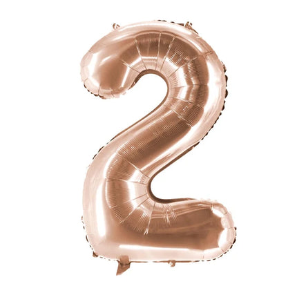 2-års talballon i rosaguld, tom, 1 m