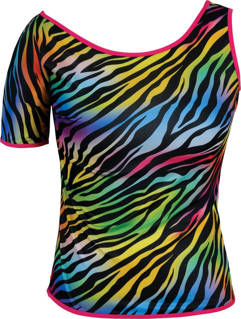 Zebra Shirt Gekleurd Dames van Fiestas Guirca koop je bij Partywinkel