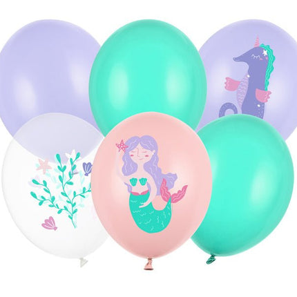 Zeemeermin Ballonnen 30cm 6st van Partydeco koop je bij Partywinkel