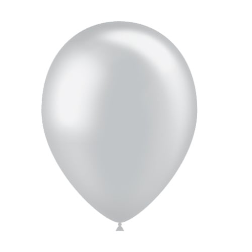Zilveren Ballonnen Metallic 25cm 50st van Balloonia koop je bij Partywinkel