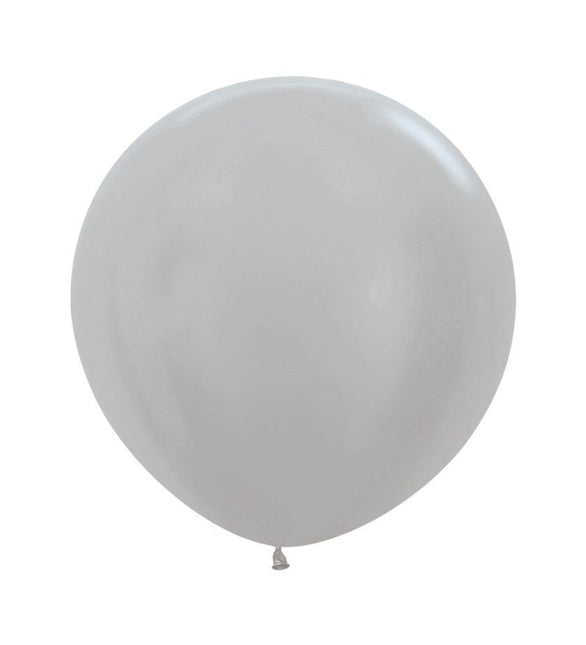Zilveren Ballonnen Pearl 61cm 3st van Sempertex koop je bij Partywinkel