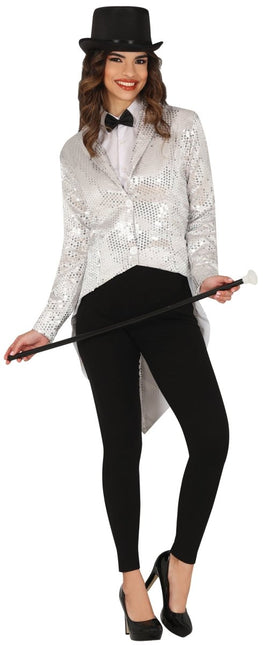 Zilveren Blazer Dames Pailletten van Fiestas Guirca koop je bij Partywinkel