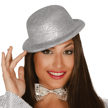 Zilveren Bolhoed Glitter van Fiestas Guirca koop je bij Partywinkel