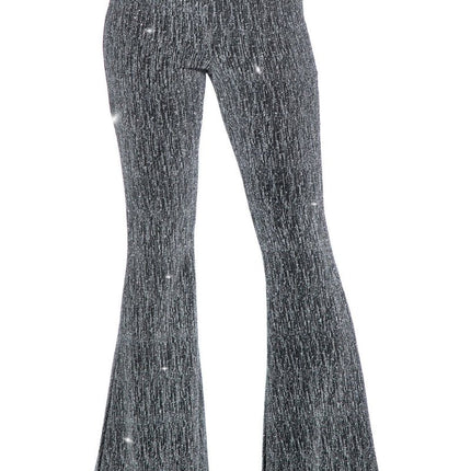 Zilveren Broek Dames Flared Glitter van Wilbers & Wilbers koop je bij Partywinkel