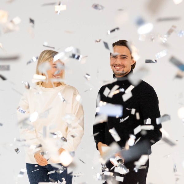 Zilveren Confetti Kanon Folie 40cm van Riethmueller koop je bij Partywinkel