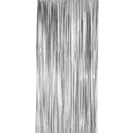 Zilveren Deurgordijn Folie 2,15m van WeFiesta koop je bij Partywinkel