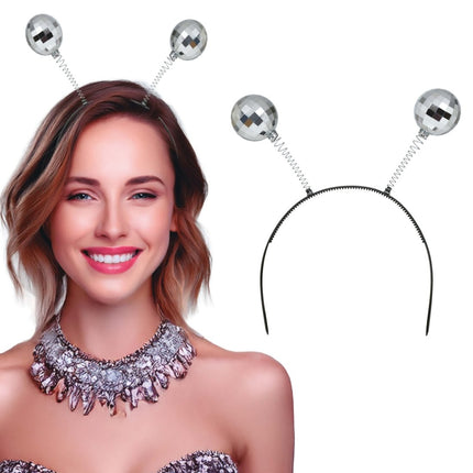 Zilveren Haarband Discobalen van Fiestas Guirca koop je bij Partywinkel