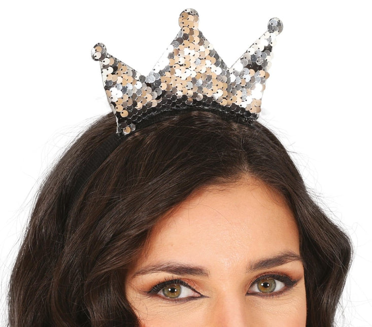 Zilveren Haarband Met Kroon van Fiestas Guirca koop je bij Partywinkel