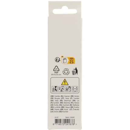 Zilveren Kaarsen 10cm 12st van Folat koop je bij Partywinkel