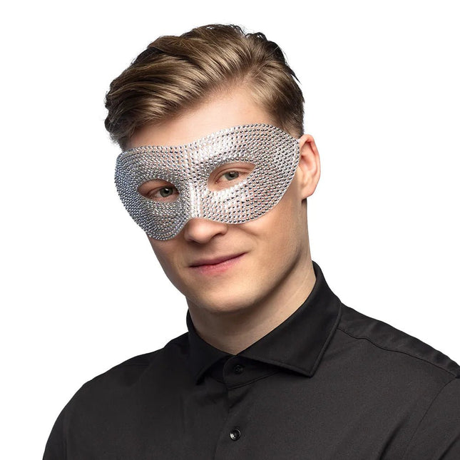 Zilveren Oogmasker Diamanten van Boland koop je bij Partywinkel
