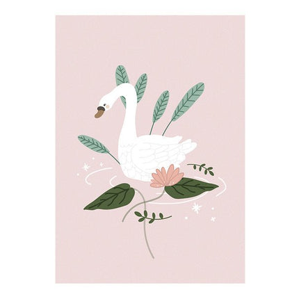 Zwaan Tekenboek met Poster Roze 21 x 30cm van Partydeco koop je bij Partywinkel