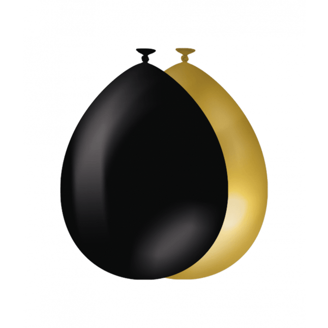 Zwart Gouden Ballonnen 30cm 25st van Paper Dreams koop je bij Partywinkel