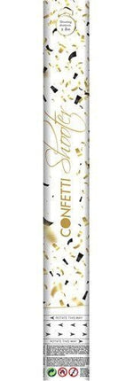 Zwart Gouden Confetti Kanon 40cm van Haza Witbaard koop je bij Partywinkel