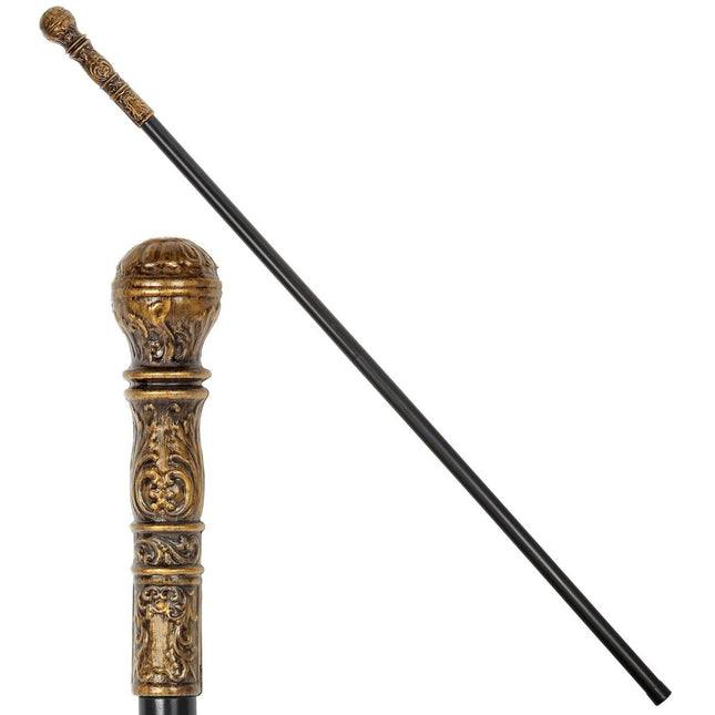 Zwart Gouden Wandelstok 108cm van Widmann koop je bij Partywinkel