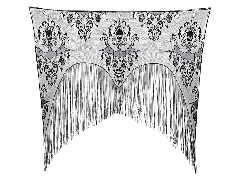 Zwart Halloween Deurgordijn Kant Met Slierten van Fiestas Guirca koop je bij Partywinkel