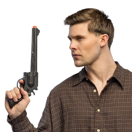 Zwart Nep Pistool Longshot 35cm van Boland koop je bij Partywinkel