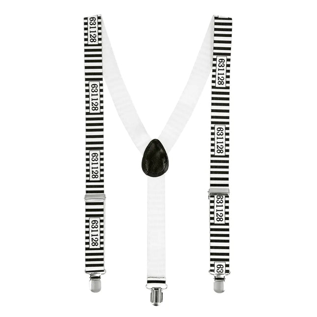 Zwart Witte Accessoireset Gevangene 3 delig van Boland koop je bij Partywinkel