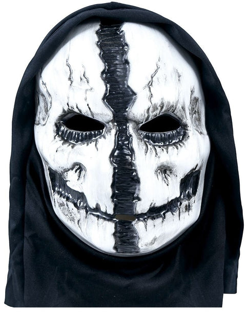 Zwart Witte Halloween Masker Schedel van Fiestas Guirca koop je bij Partywinkel