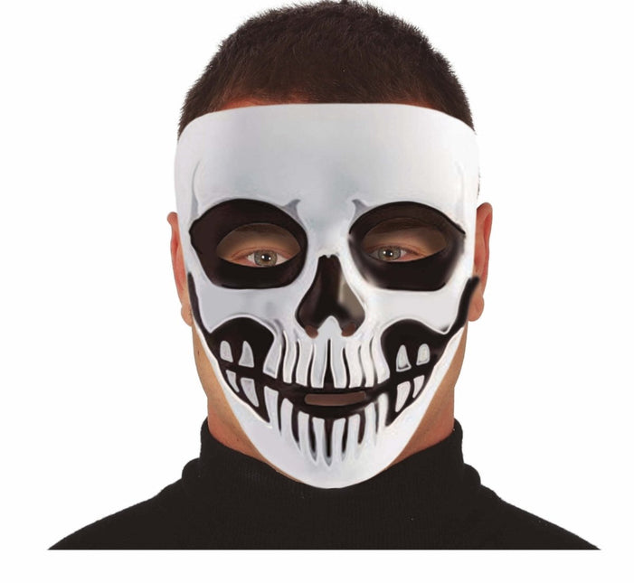 Zwart Witte Halloween Masker Skelet van Fiestas Guirca koop je bij Partywinkel