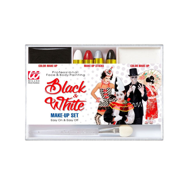 Zwart Witte Schminkset 7 delig van Widmann koop je bij Partywinkel