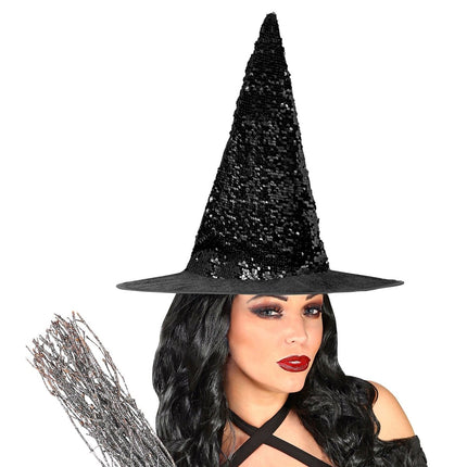 Zwart Zilveren Heksenhoed van Widmann koop je bij Partywinkel