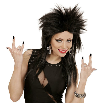 Zwart Zilveren Oorbellen van Widmann koop je bij Partywinkel