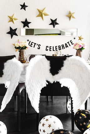 Zwarte Ballon Gouden Sterren 30cm 6st van Partydeco koop je bij Partywinkel